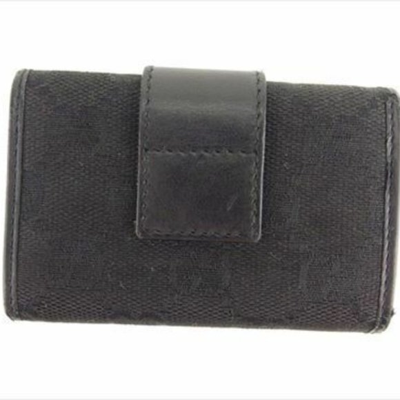 Authentic Gucci Key case Key holder GG Black Silver Canvas Leather Woman unisex - Picture 2 of 7